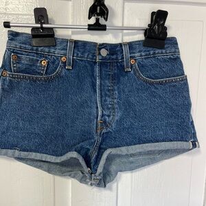 Levi’s X White Oak Cone Denim Button Fly High Waisted denim shorts Sz 28